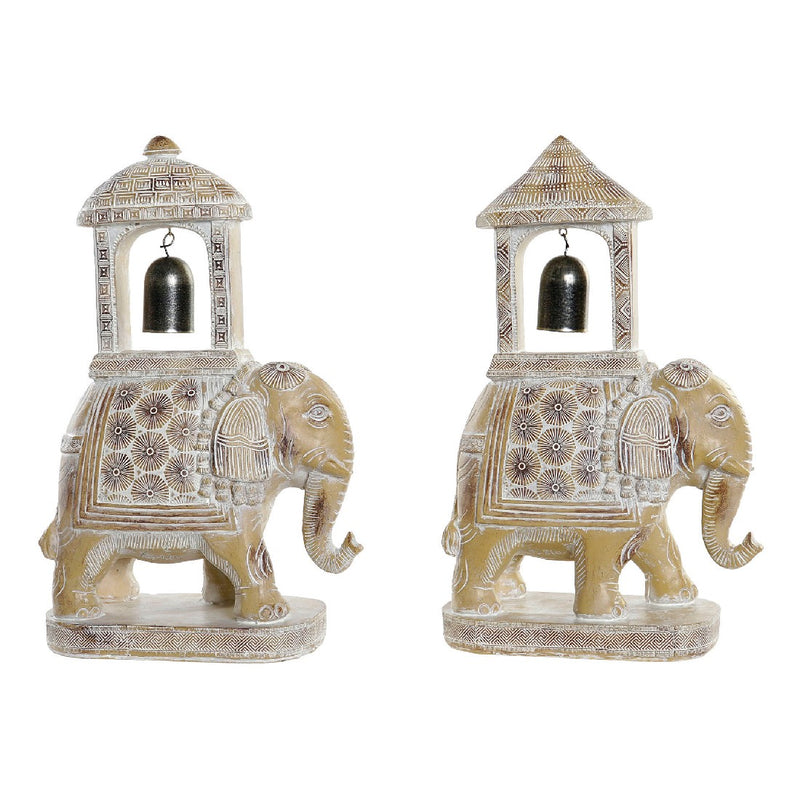 Statua Decorativa DKD Home Decor Resina Elefant (2 pcs) (20 x 10 x 32 cm) - zannishop