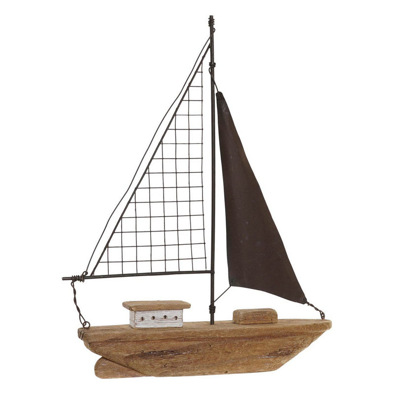 Statua Decorativa DKD Home Decor Metallo Barco Legno di  paulownia (25 x 5 x 32 cm) - zannishop