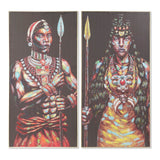 Quadro DKD Home Decor Tela Africano (2 pcs) (60 x 5 x 120 cm)