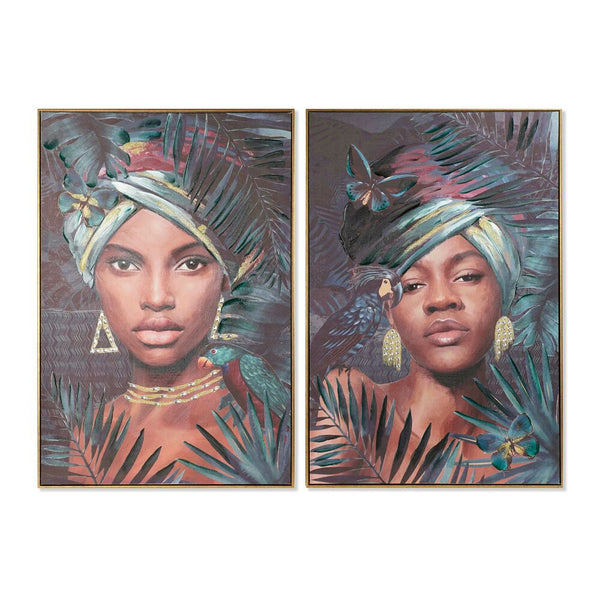 Image africaine de décoration intérieure DKD (80 x 3,5 x 120 cm) (2 pc)