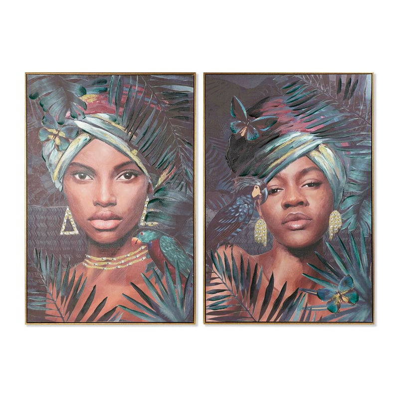 Afrikanische DKD -Wohnkulturbild (80 x 3,5 x 120 cm) (2 PCs)