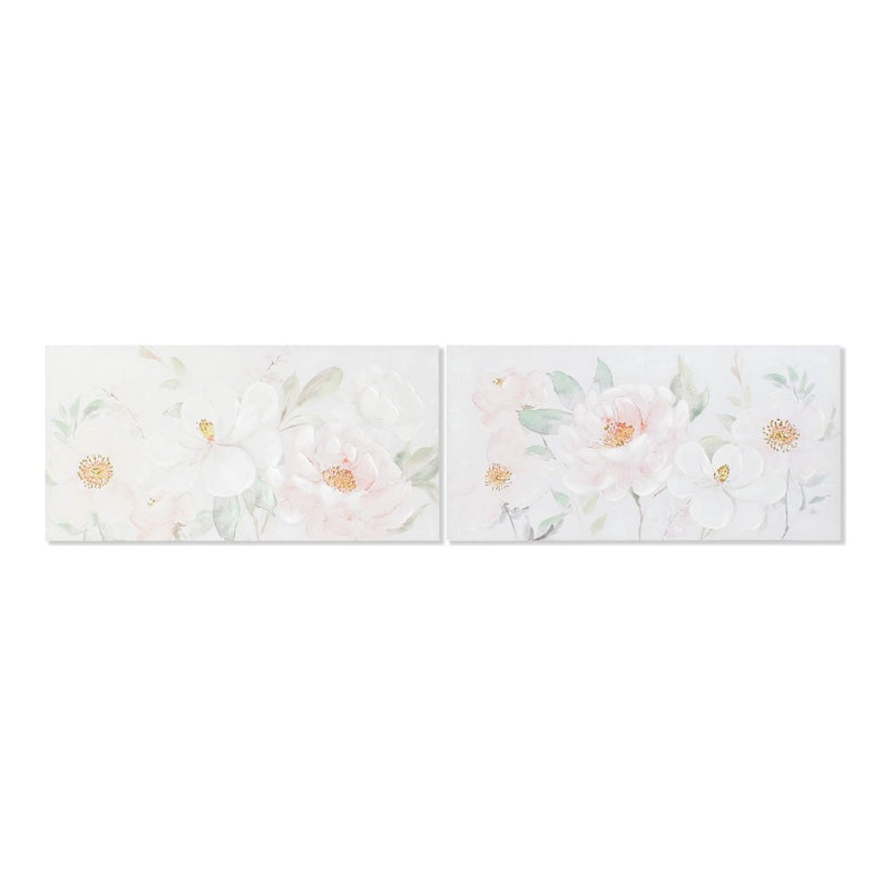 Quadro DKD Home Decor Tela Fiori (2 pcs) (120 x 3 x 60 cm)