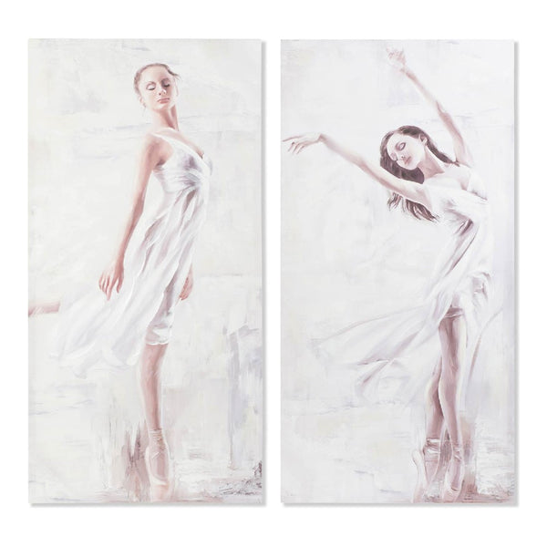 Quadro DKD Home Decor Tela Ballerina Classica Donna (2 pcs) (70 x 3 x 140 cm)