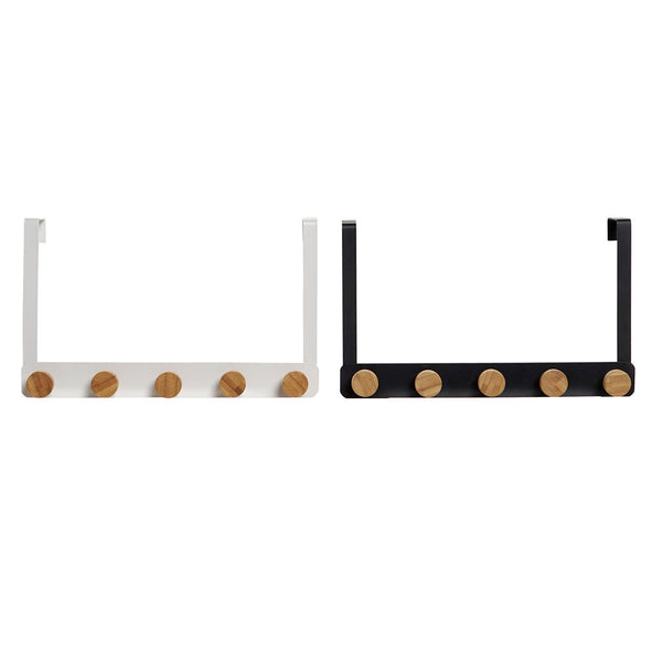 Appendiabiti per Porte DKD Home Decor Nero Metallo Legno Bianco (33 x 5 x 20 cm) (2 pcs)