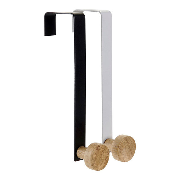 Appendiabiti per Porte DKD Home Decor Bianco Nero Metallo (2 pcs) (2 x 5 x 17 cm)