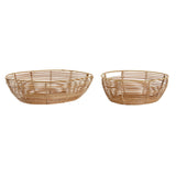 Svuotatasche DKD Home Decor Metallo Rattan (37 x 37 x 11 cm) (29 x 29 x 11 cm) (2 pcs) - zannishop