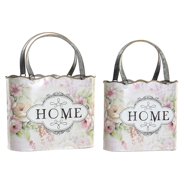 DKD Home Vase Decor Metal Rosa (2 PC)