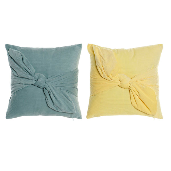 Cuscino DKD Home Decor Giallo Verde Poliestere Fiocco (2 pcs) (45 x 10 x 45 cm) - zannishop