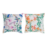 Cuscino DKD Home Decor Multicolore Fiori Poliestere (2 pcs) (45 x 10 x 45 cm) - zannishop