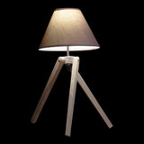 DKD Home Table Lamp Decoración de madera de poliéster gris (25 x 25 x 50 cm)