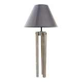 DKD Home Table Lamp Decoración de madera de poliéster gris (25 x 25 x 50 cm)