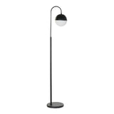 Lampada da Terra DKD Home Decor Bianco Nero Metallo Vetro (28 x 35 x 165 cm)