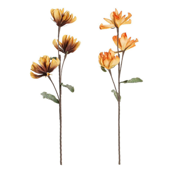 Fiori Decorativi DKD Home Decor Giallo Arancio EVA (etilvinilacetato) (2 pcs) - zannishop