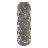 DKD Home Vase Oriental Metal Grey Decor (19 x 19 x 47 cm)