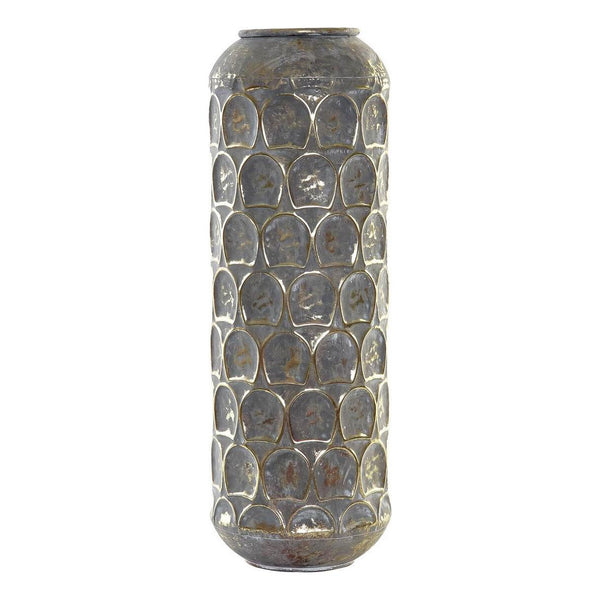 DKD Home Vase Oriental Metal Grey Decor (19 x 19 x 47 cm)