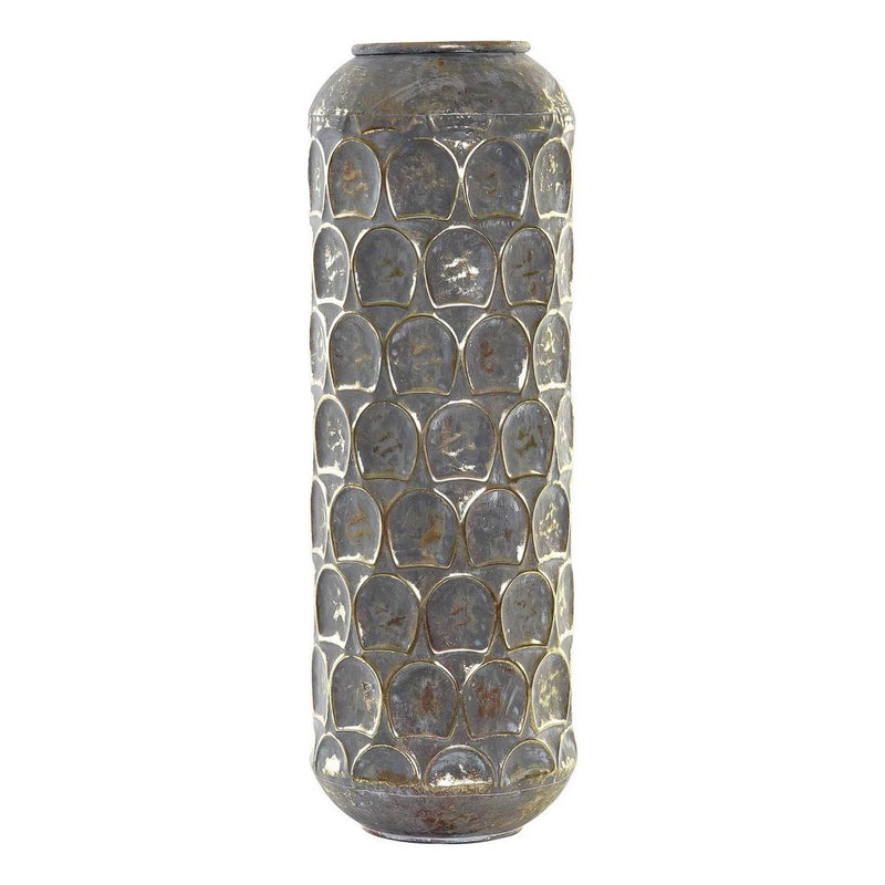 DKD Home Vase Oriental Metal Grey Decor (19 x 19 x 47 cm)