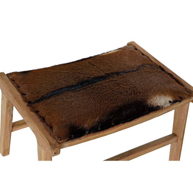 DKD Home Decor Bench Brown TEC Leder (65 x 47 x 42 cm)