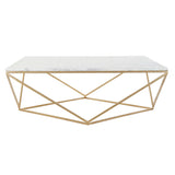 Mesa adicional DKD Home Decoración dorada Marcillo de hierro blanco (100 x 100 x 36 cm)