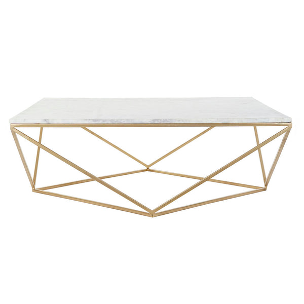 Mesa adicional DKD Home Decoración dorada Marcillo de hierro blanco (100 x 100 x 36 cm)