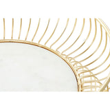 Mesa adicional DKD Decoración del hogar Marcillo de hierro dorado blanco (43 x 43 x 47 cm)