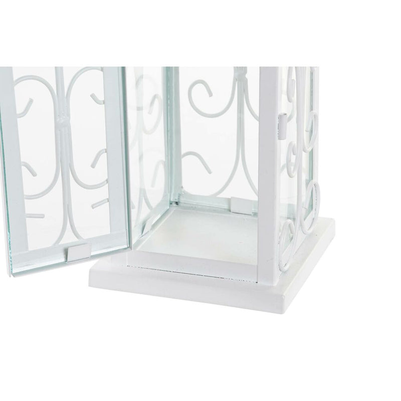 Lanterna DKD Home Decor Vetro Metallo Bianco (11 x 11 x 29 cm) - zannishop