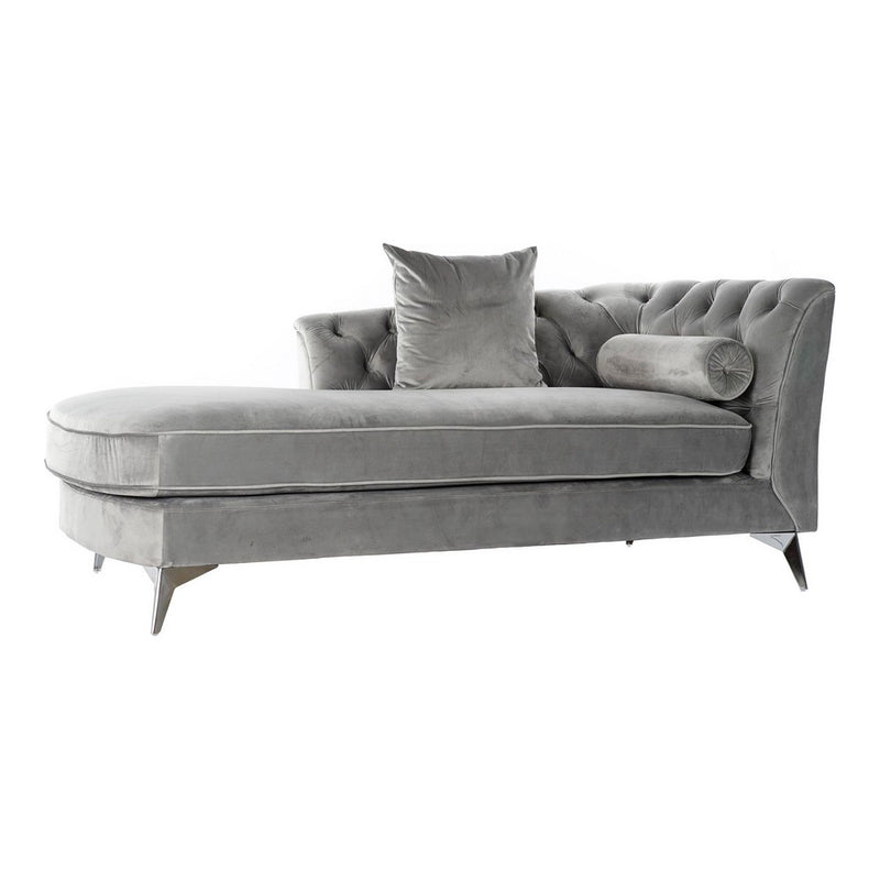 Chaise Longue DKD Home Decor Sofa Hellgrau Polyester Metall (188 x 92 x 81 cm)