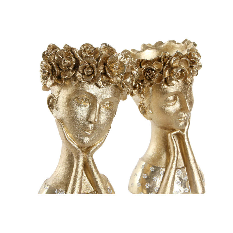 Statua Decorativa DKD Home Decor Resina Donna (2 pcs) (16.5 x 15 x 25.5 cm) - zannishop