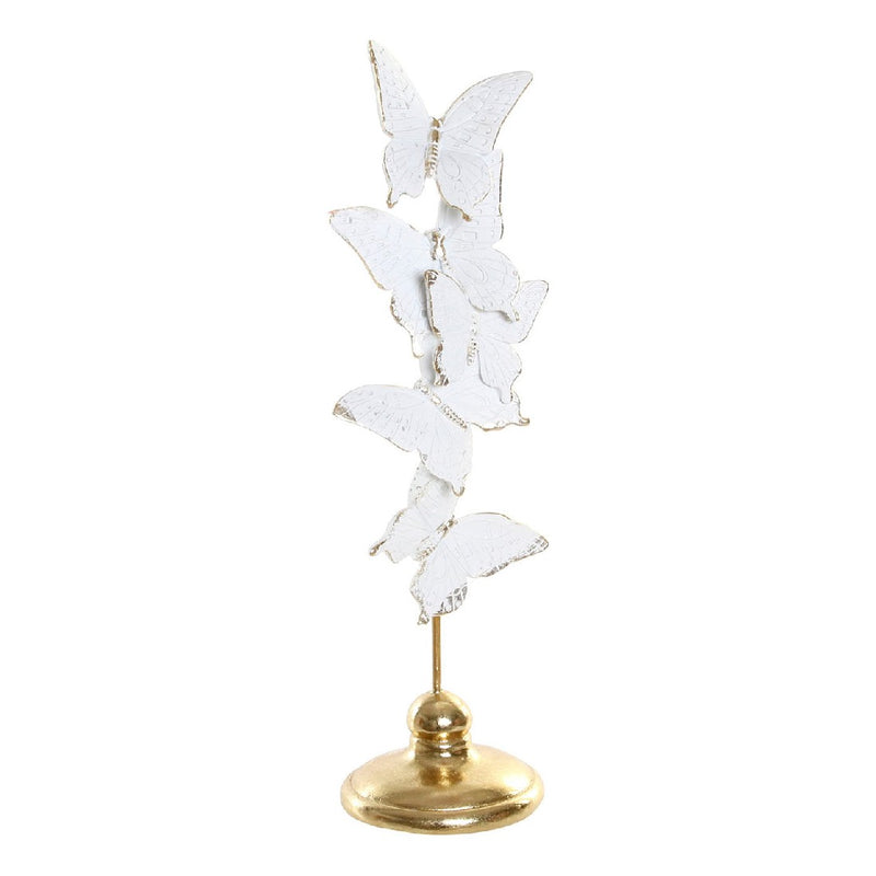 Statua Decorativa DKD Home Decor Bianco Resina Farfalla (10 x 10 x 34 cm) - zannishop