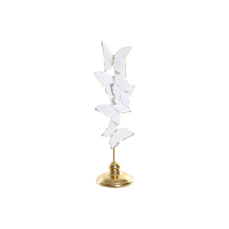 Statua Decorativa DKD Home Decor Bianco Resina Farfalla (10 x 10 x 34 cm) - zannishop