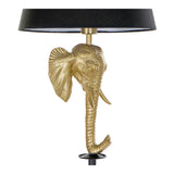 Lampada da Terra DKD Home Decor Nero Poliestere Metallo Resina Dorato Elefant (37 x 37 x 164 cm)