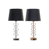 Lampada da tavolo DKD Home Decor Nero Argento Poliestere Metallo 220 V Dorato 50 W (2 pcs) (25 x 25 x 48 cm) - zannishop