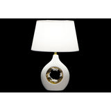 Lampada da tavolo DKD Home Decor Bianco Argento Poliestere Porțelan 220 V Dorato 50 W (2 pcs) (31 x 21 x 45 cm) - zannishop