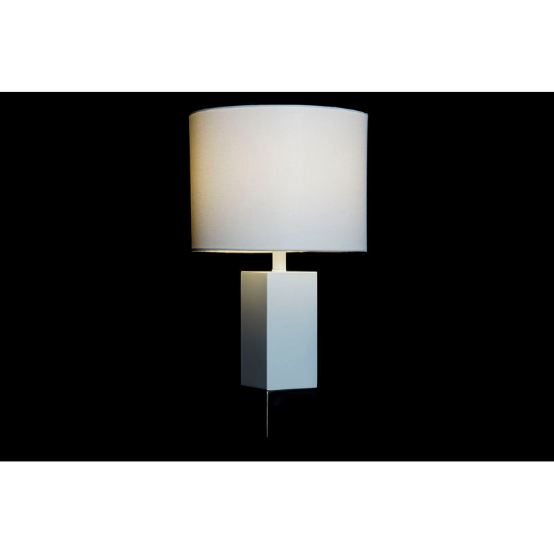 Lampada da Tavolo DKD Home Decor Bianco Argento Poliestere Metallo 220 V 50 W