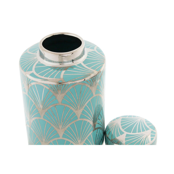 DKD Home Vase Turquoise Decor Porțelan Eastern (13,5 x 13,5 x 21 cm)