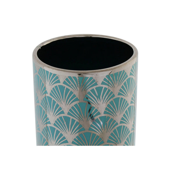 DKD Home Vase Turquoise Decor Porțelan Eastern (13,5 x 13,5 x 38 cm)