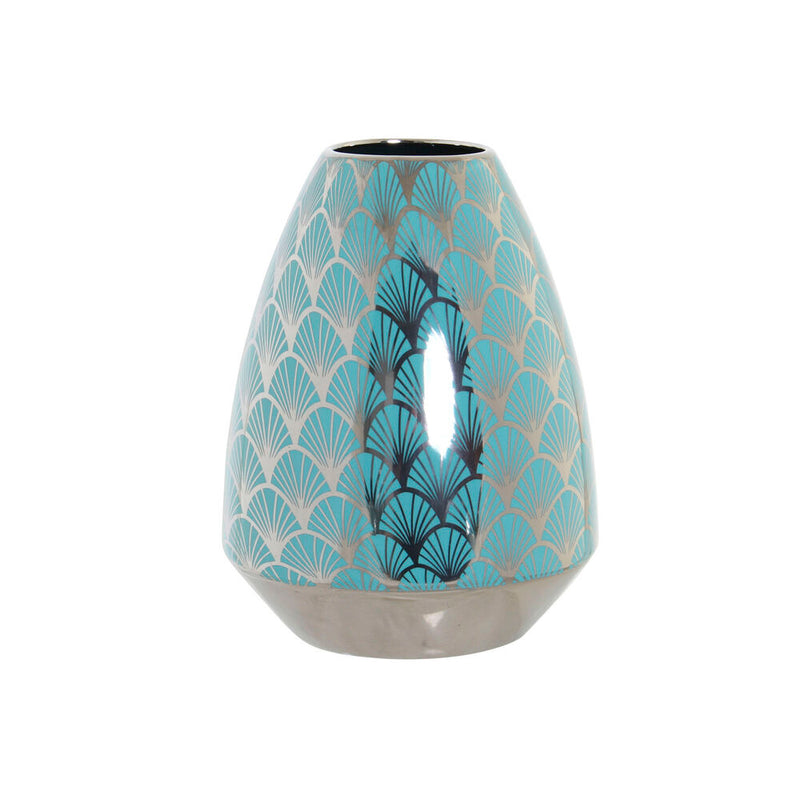 DKD Home Vase Turquoise Decor Porțelan Eastern (18 x 18 x 24 cm)