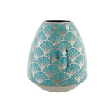 Vaso DKD Home Decor Porțelan Turchese Orientale (16 x 16 x 18 cm)