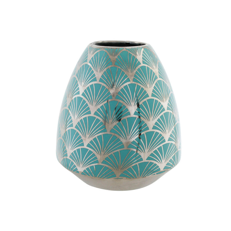 Vaso DKD Home Decor Porțelan Turchese Orientale (16 x 16 x 18 cm)