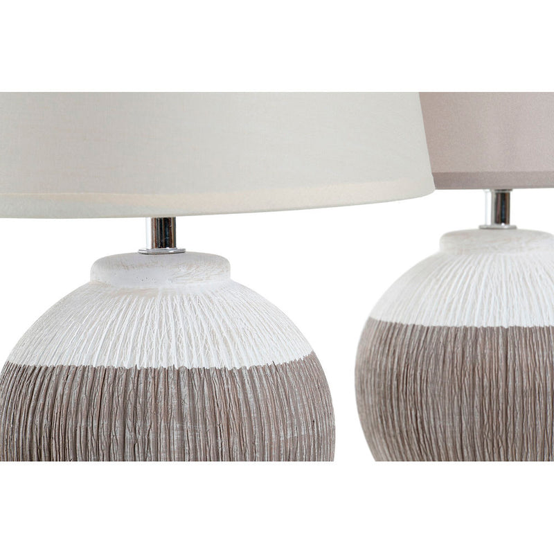 Lampada da tavolo DKD Home Decor Poliestere Gres 25W 220 V (2 pcs) (23 x 23 x 33 cm) - zannishop