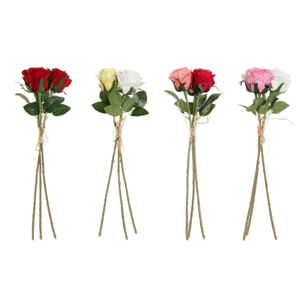 Fiori Decorativi DKD Home Decor Giallo Bianco Rosso Stoffa Polietilene (4 pcs) - zannishop