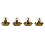 Statua Decorativa DKD Home Decor Resina Vetro Buda (4 pcs) (9.5 x 9.5 x 8.5 cm) - zannishop