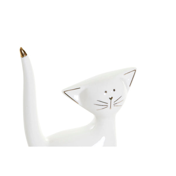 Statua Decorativa DKD Home Decor Anelli Porțelan Gatto (10 x 4 x 14 cm) - zannishop