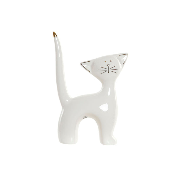 Statua Decorativa DKD Home Decor Anelli Porțelan Gatto (10 x 4 x 14 cm) - zannishop