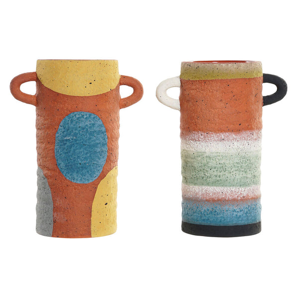 DKD Home Vase Decor Terracotta Boho (14 x 8,4 x 18 cm)