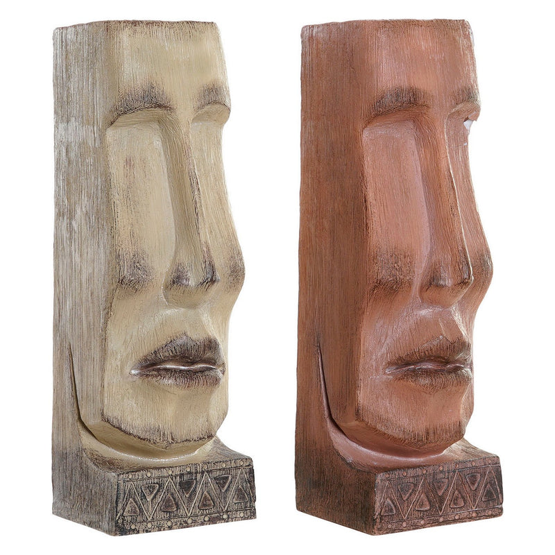 DKD Home Decor Beige Resin Terracotta (2 pcs) (16 x 17 x 49 cm)