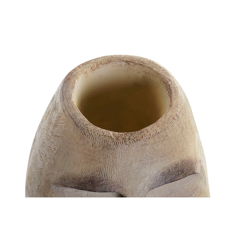 DKD Home Decor Vase FAțț BEIGE RESIN TERRACOTTA (2 PCS) (21 x 20 x 22,5 cm)