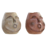 DKD Home Decor Vase FAțț BEIGE RESIN TERRACOTTA (2 PCS) (21 x 20 x 22,5 cm)