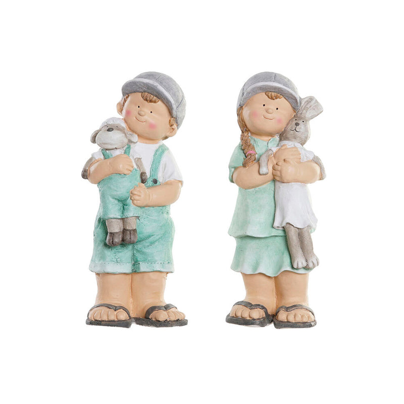 Statua Decorativa DKD Home Decor Fibră de Sticlă Bambini (2 pcs) (20 x 18 x 48 cm) - zannishop