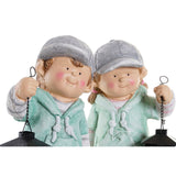 Statua Decorativa DKD Home Decor Metallo Vetro Fibră de Sticlă Bambini (2 pcs) (17 x 16 x 40 cm) - zannishop