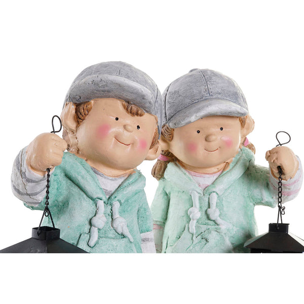 Statua Decorativa DKD Home Decor Metallo Vetro Fibră de Sticlă Bambini (2 pcs) (17 x 16 x 40 cm) - zannishop